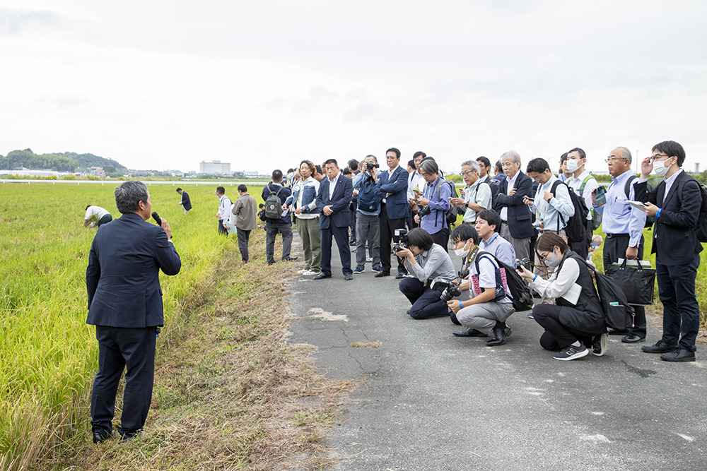 ほ場見学の様子子